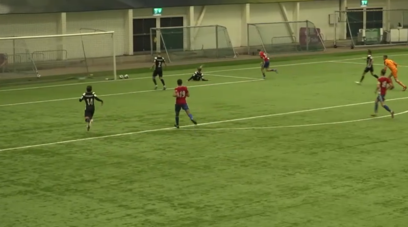 Emil Tjøstheim setter inn 1-2. Foto: Skjermdump / Direktesport